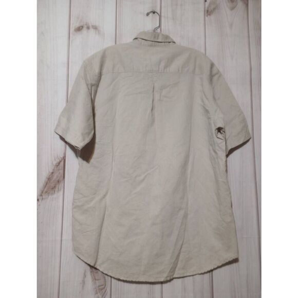 Columbia Shirt Men's Extra Large Cream‎ Button Front Short Sleeve - Picture 2 of 8
